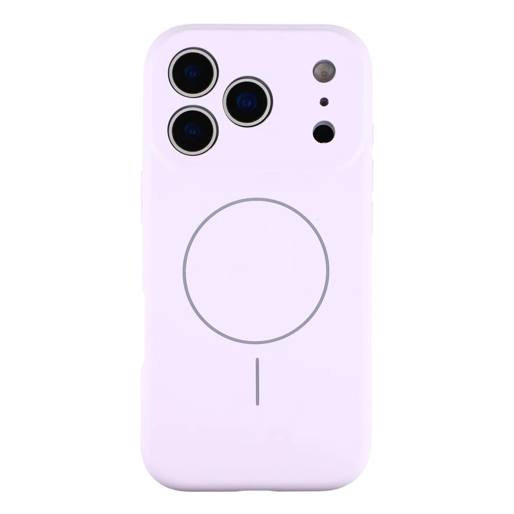 For iPhone 17 Pro Max Case Compatible with MagSafe Liquid Silicone + PC Phone Cover with Camera Touch Control Button - Light Purple - Image 3