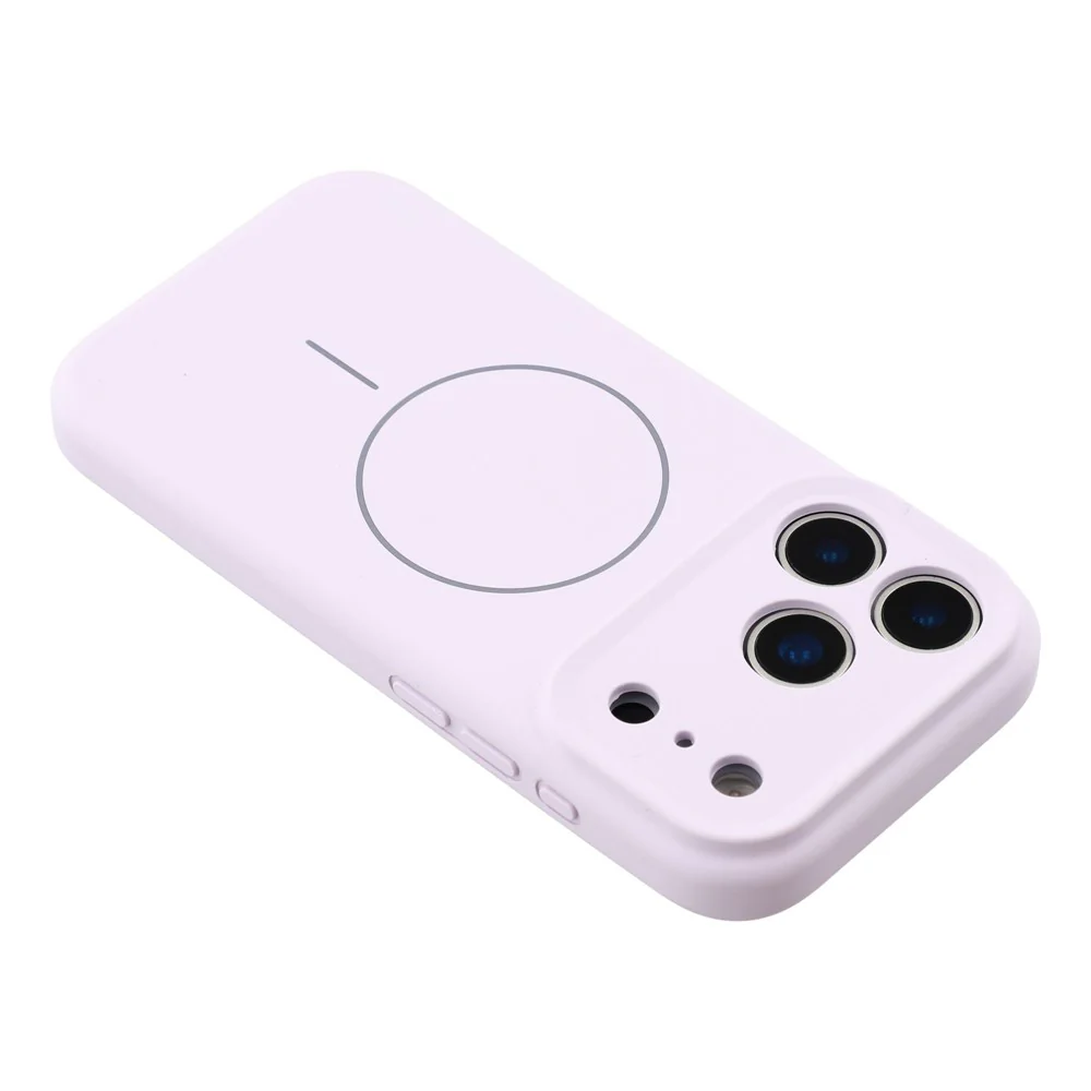 For iPhone 17 Pro Max Case Compatible with MagSafe Liquid Silicone + PC Phone Cover with Camera Touch Control Button - Light Purple - Image 5