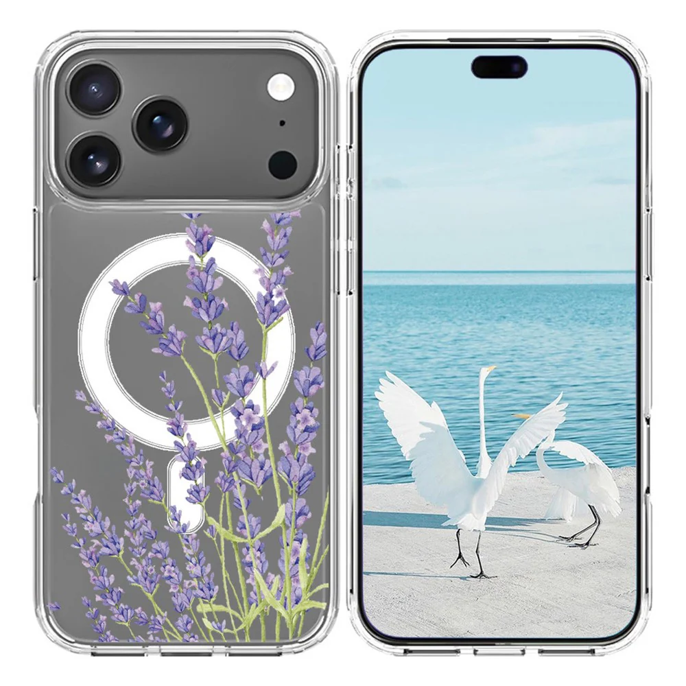 For iPhone 17 Pro Max Case Compatible with MagSafe Pattern Printing TPU PC Phone Back Cover - QHCX 014