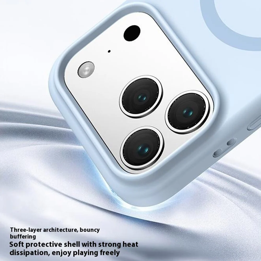 For iPhone 17 Pro Max Case Compatible with MagSafe PC + Liquid Silicone Phone Cover - Cream Yellow - Image 4