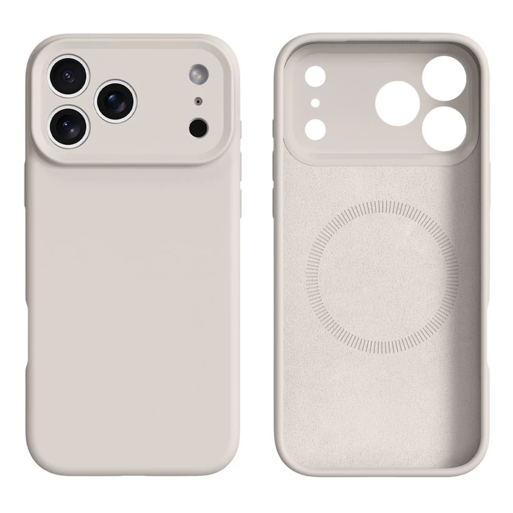 For iPhone 17 Pro Max Case Compatible with MagSafe Precise Cutouts Liquid Silicone Protective Back Cover - Antique White