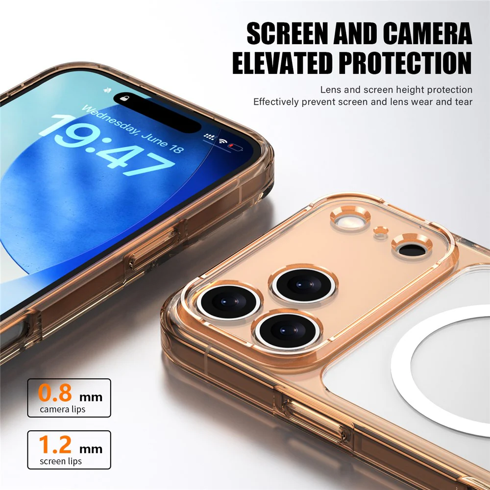 For iPhone 17 Pro Max Case Compatible with MagSafe Precise Cutouts TPU + PC Clear Phone Back Cover - Transparent - Image 7