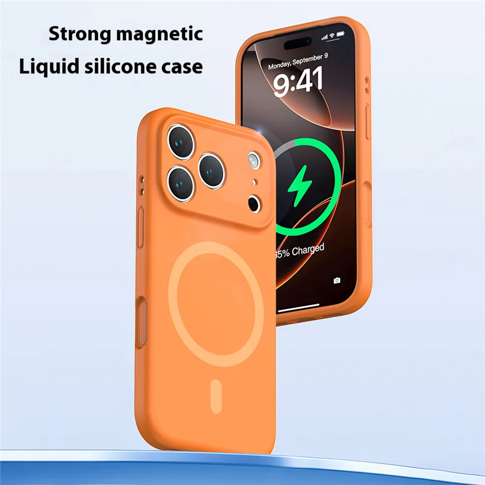 For iPhone 17 Pro Max Case Compatible with MagSafe Precision Fit PC + Liquid Silicone Protective Phone Cover -  Coffee - Image 2