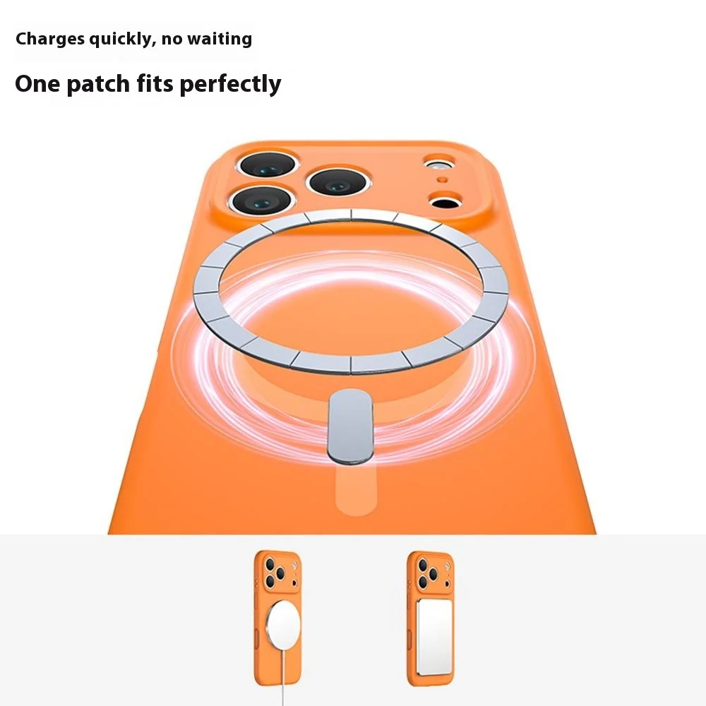For iPhone 17 Pro Max Case Compatible with MagSafe Precision Fit PC + Liquid Silicone Protective Phone Cover - Fluorescent Rose - Image 3