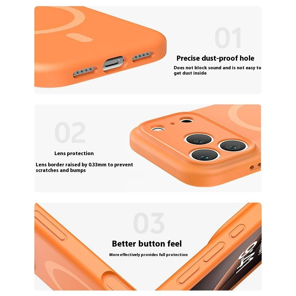 For iPhone 17 Pro Max Case Compatible with MagSafe Precision Fit PC + Liquid Silicone Protective Phone Cover - Pink - Image 8
