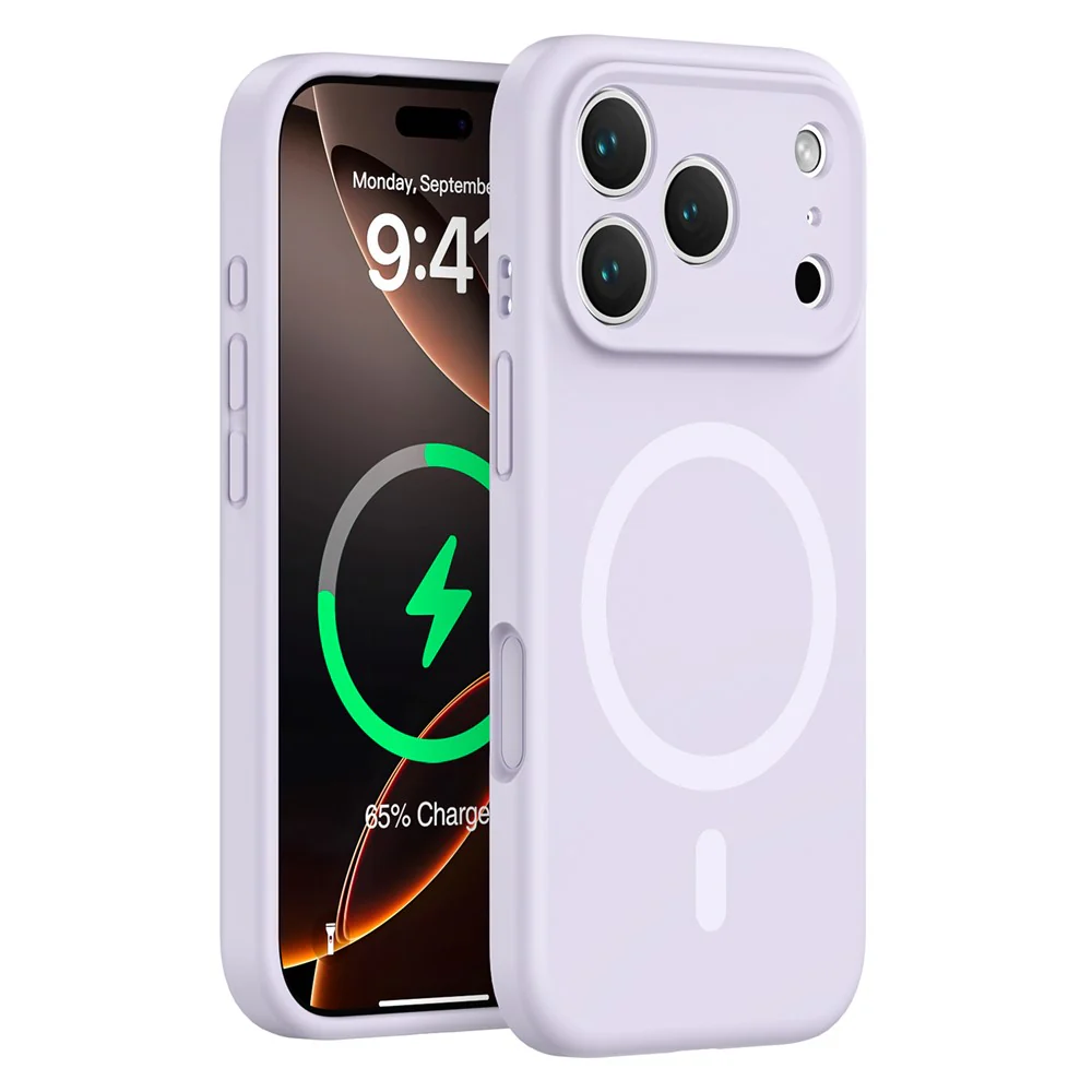 For iPhone 17 Pro Max Case Compatible with MagSafe Precision Fit PC + Liquid Silicone Protective Phone Cover - Purple