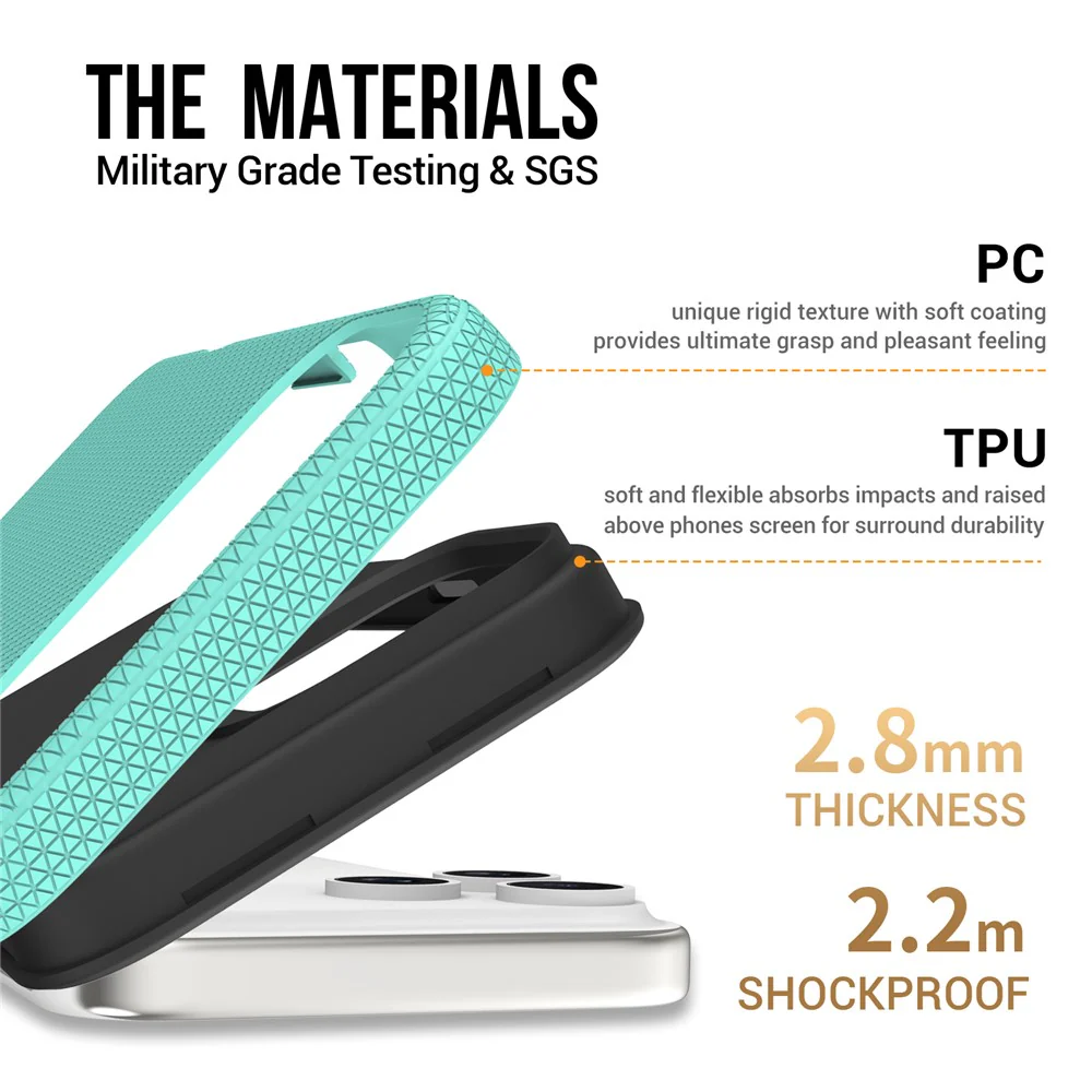 For iPhone 17 Pro Max Case Compatible with MagSafe Protective TPU+PC Phone Cover - Mint Green - Image 5