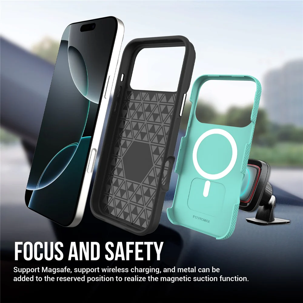 For iPhone 17 Pro Max Case Compatible with MagSafe Protective TPU+PC Phone Cover - Mint Green - Image 7
