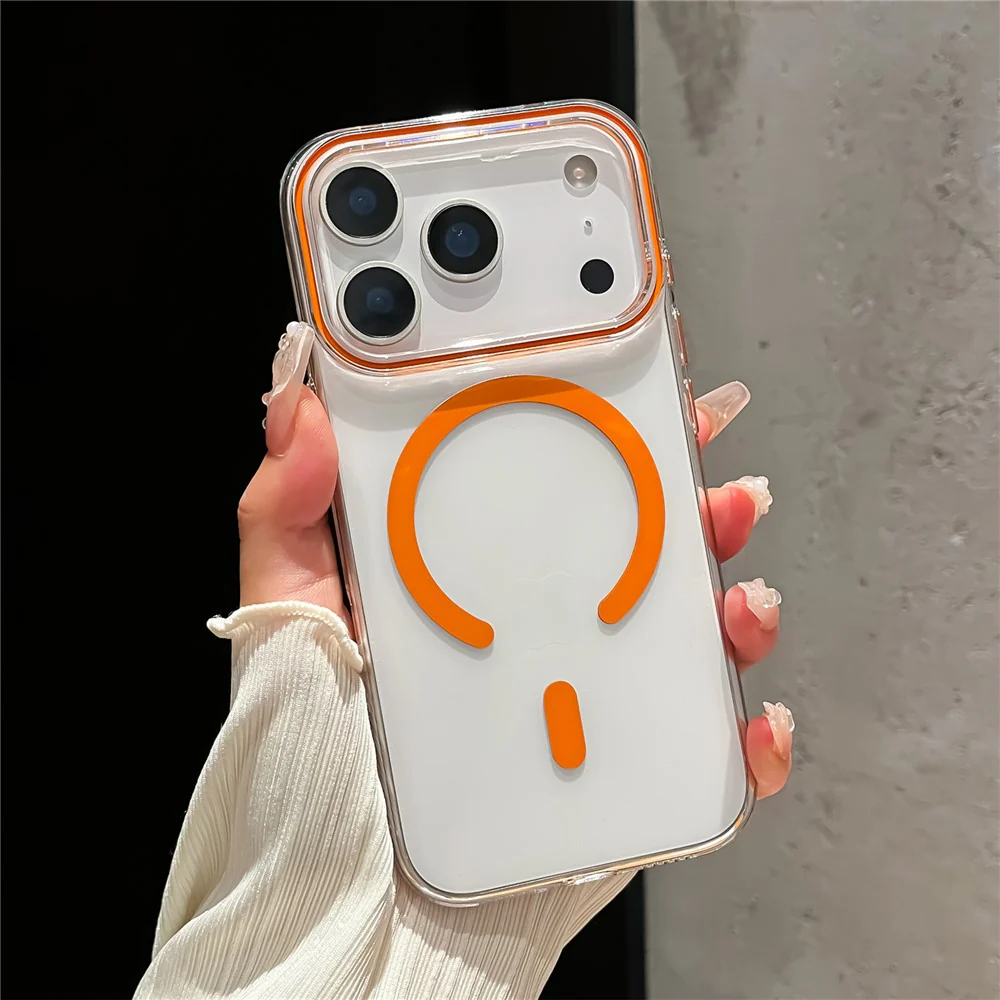 For iPhone 17 Pro Max Case Compatible with MagSafe Protective TPU + PC Phone Cover - Orange - Image 2