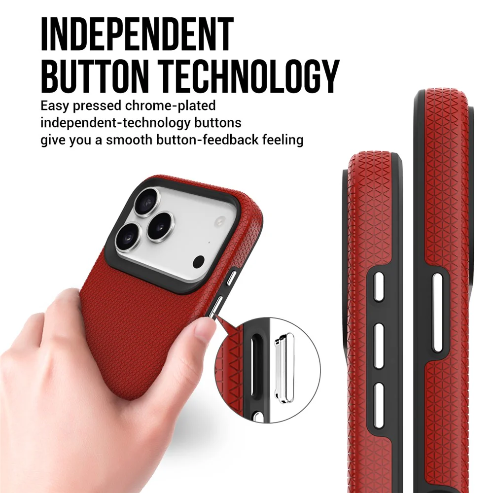 For iPhone 17 Pro Max Case Compatible with MagSafe Protective TPU+PC Phone Cover - Red - Image 3