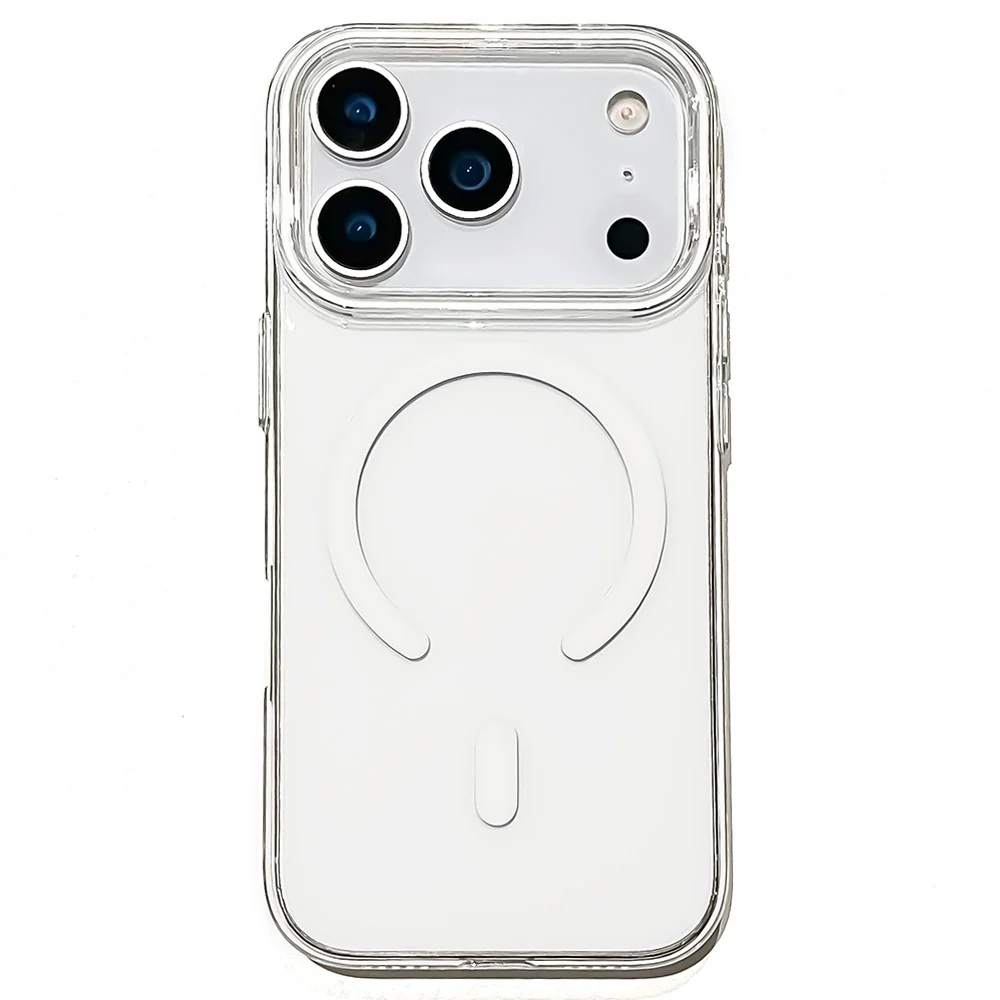 For iPhone 17 Pro Max Case Compatible with MagSafe Protective TPU + PC Phone Cover - White