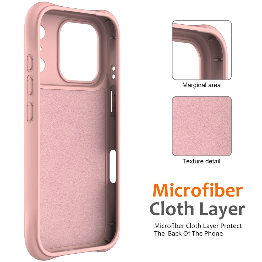 For iPhone 17 Pro Max Case Compatible with MagSafe Ripple Texture Liquid Silicone Protective Cover with Strap - Pink - Image 6