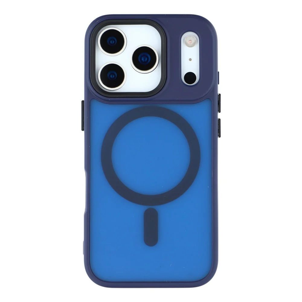 For iPhone 17 Pro Max Case Compatible with MagSafe Skin-Touch PC + TPU Phone Cover - Navy Blue - Image 3