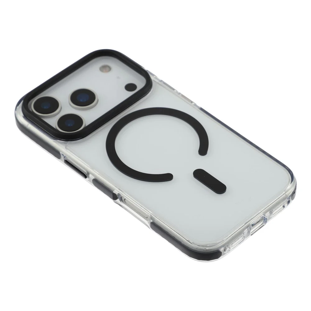 For iPhone 17 Pro Max Case Compatible with MagSafe TPU + PC Clear Back Phone Cover - Black - Image 4