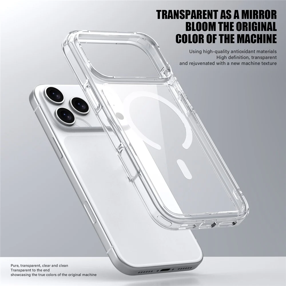 For iPhone 17 Pro Max Case Compatible with MagSafe TPU + PC Clear Phone Back Cover - Transparent Blue - Image 3