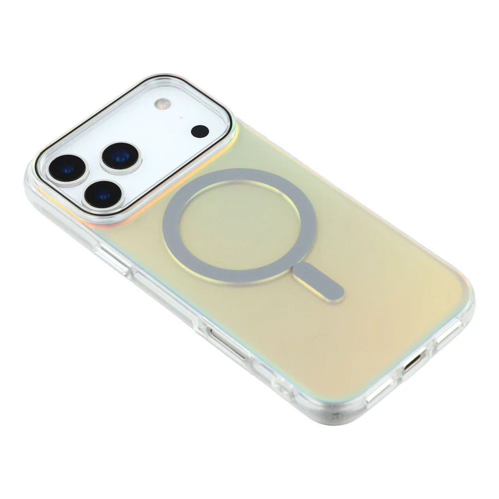 For iPhone 17 Pro Max Case Compatible with MagSafe TPU + PC Iridescent Aesthetic Phone Cover - Grey - Image 6