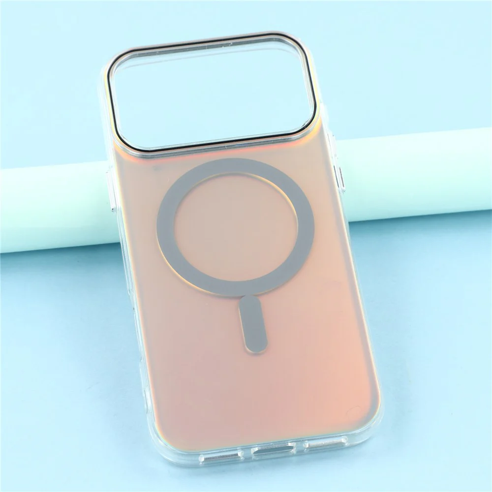 For iPhone 17 Pro Max Case Compatible with MagSafe TPU + PC Iridescent Aesthetic Phone Cover - Grey - Image 8