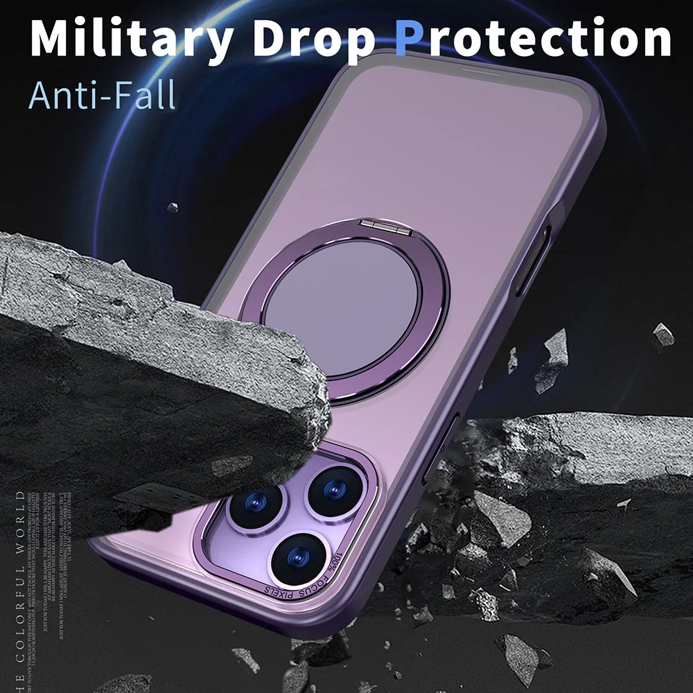 For iPhone 17 Pro Max Case Compatible with MagSafe TPU + PC Kickstand Phone Cover - Purple - Image 3