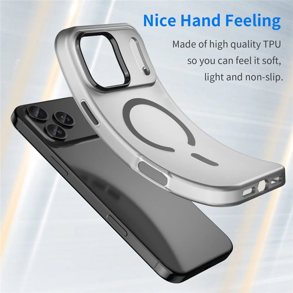 For iPhone 17 Pro Max Case Compatible with MagSafe TPU + PC Matte Translucent Phone Back Cover - Black - Image 4