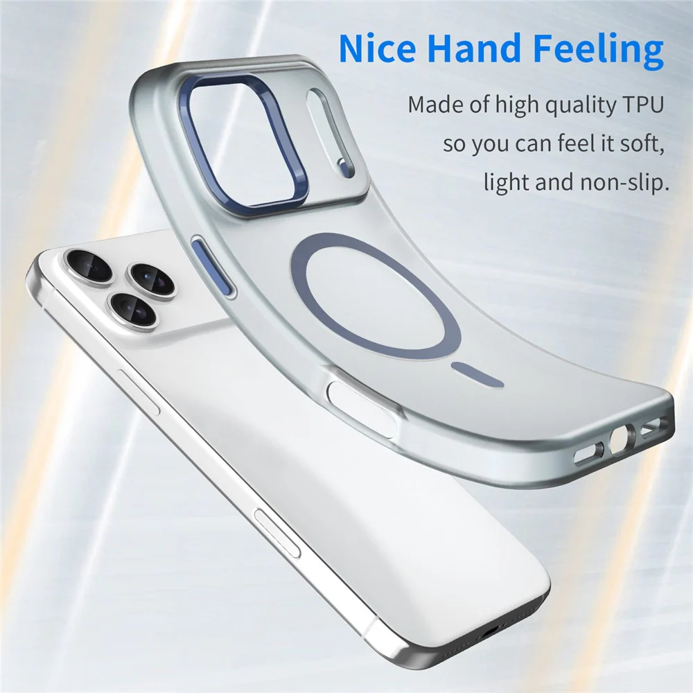 For iPhone 17 Pro Max Case Compatible with MagSafe TPU + PC Slim Matte Translucent Phone Cover - Dark Blue - Image 4