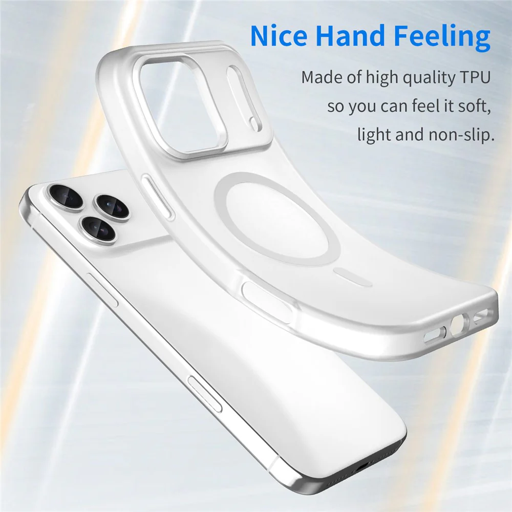 For iPhone 17 Pro Max Case Compatible with MagSafe TPU + PC Slim Matte Translucent Phone Cover - White - Image 4