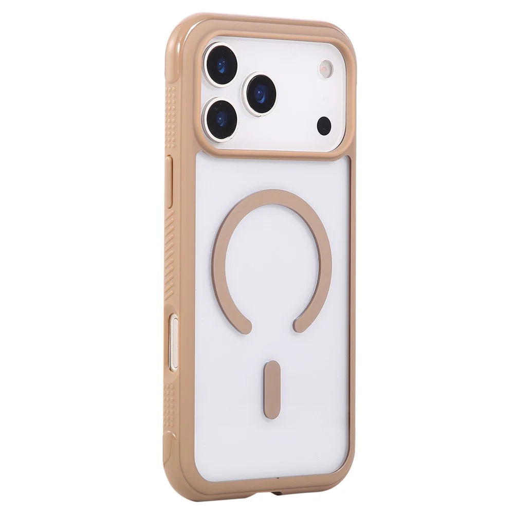 For iPhone 17 Pro Max Case Compatible with MagSafe TPU + PC Transparent Protective Phone Cover - Coffee - Image 3