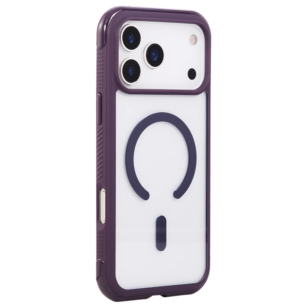 For iPhone 17 Pro Max Case Compatible with MagSafe TPU + PC Transparent Protective Phone Cover - Dark Purple - Image 3