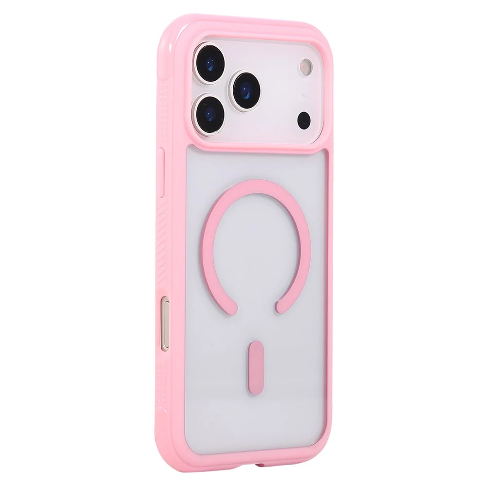 For iPhone 17 Pro Max Case Compatible with MagSafe TPU + PC Transparent Protective Phone Cover - Pink - Image 3