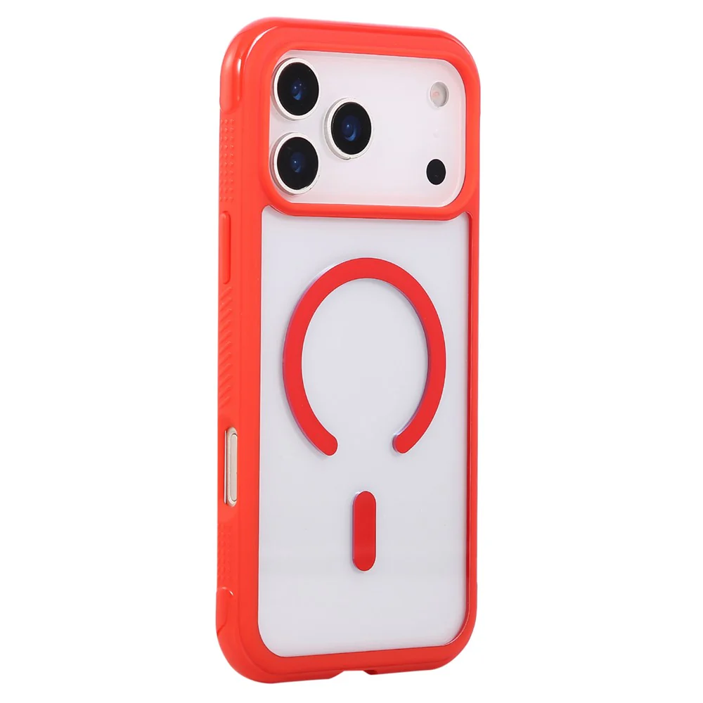 For iPhone 17 Pro Max Case Compatible with MagSafe TPU + PC Transparent Protective Phone Cover - Red - Image 3