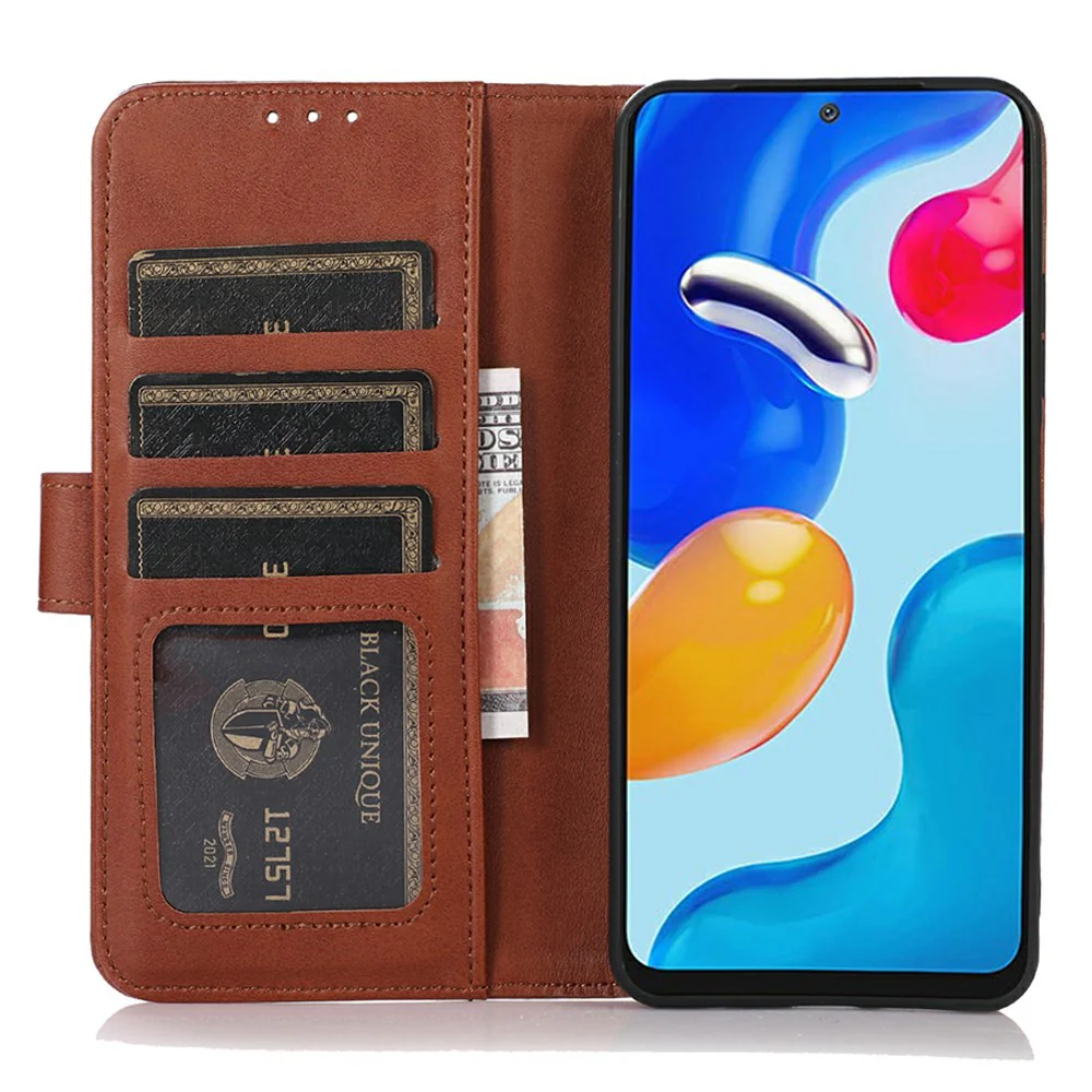 For iPhone 17 Pro Max Case Cowhide Texture Leather Wallet Phone Cover with Stand - Brown - Image 2