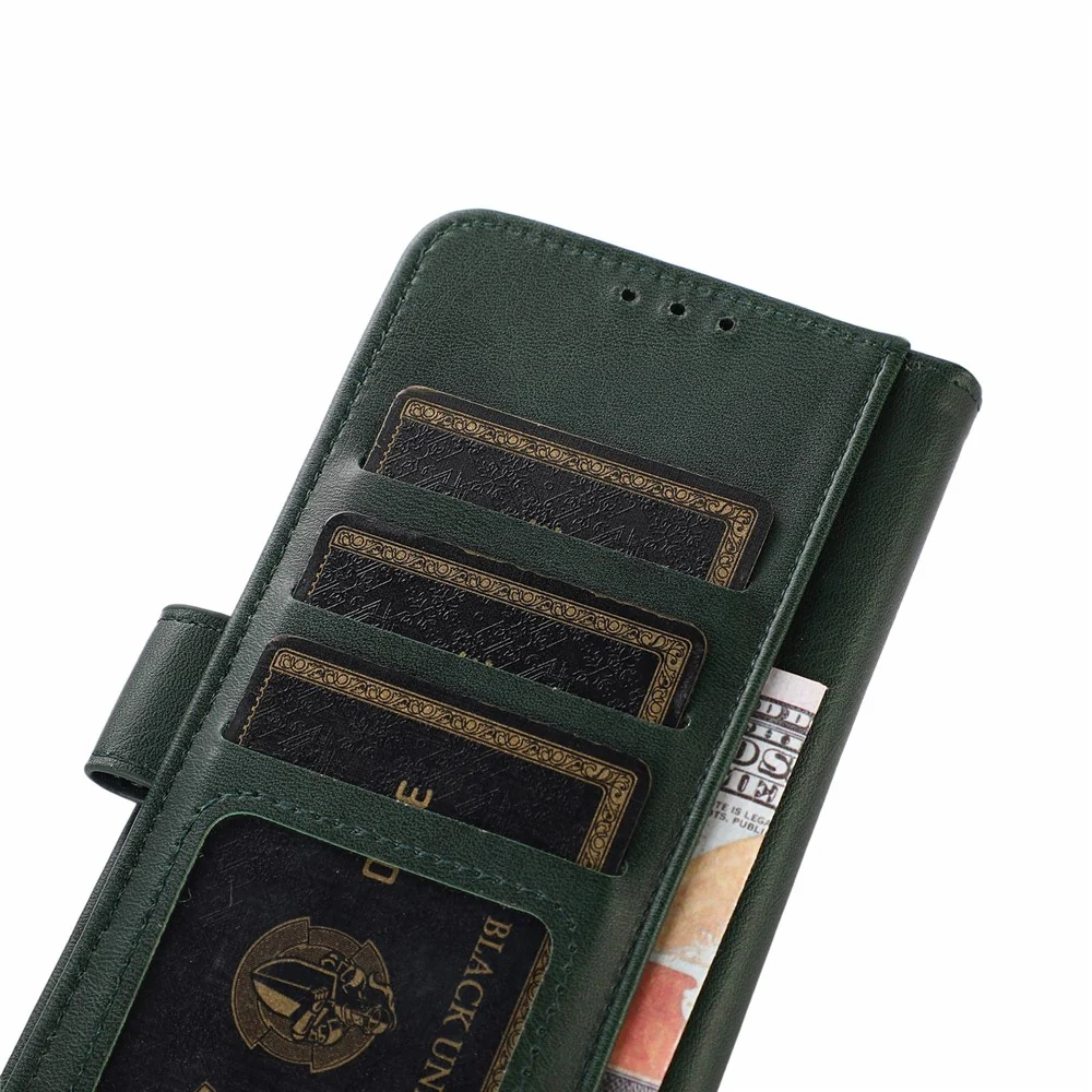 For iPhone 17 Pro Max Case Cowhide Texture Leather Wallet Phone Cover with Stand - Green - Image 4
