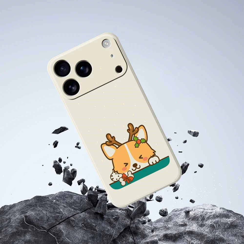 For iPhone 17 Pro Max Case Cute Deer Pattern Printing Straight Edge TPU Phone Back Cover - Green - Image 5