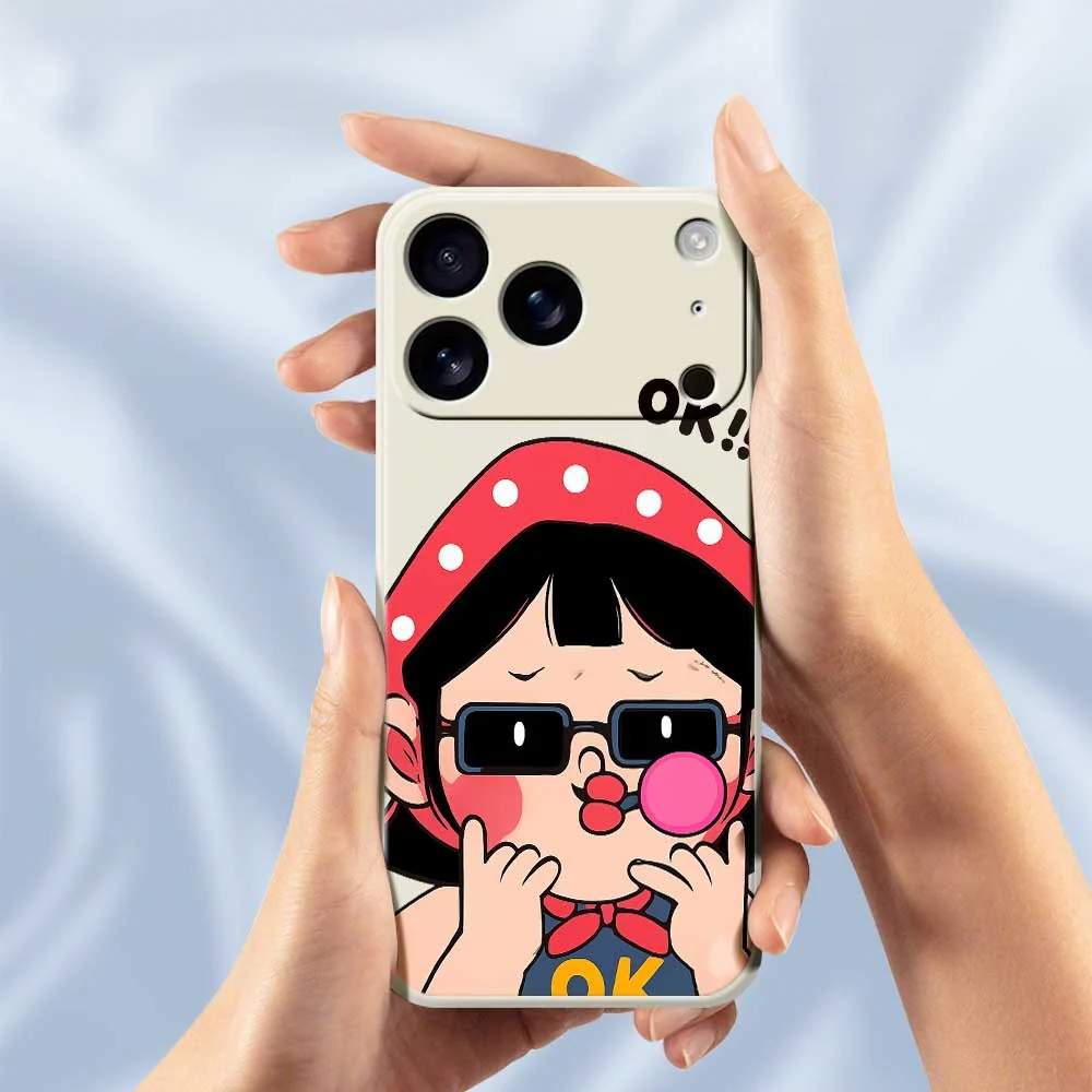 For iPhone 17 Pro Max Case Cute Kid Pattern Printing Straight Edge TPU Phone Back Cover - Purple - Image 6