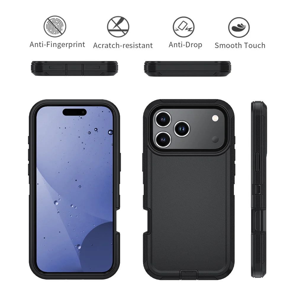 For iPhone 17 Pro Max Case Detachable PC + TPU Drop-Proof Back Cover - Black - Image 5