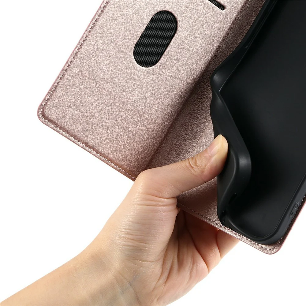 For iPhone 17 Pro Max Case Dots Imprinted PU Leather Flip Phone Cover with Card Slot, Strap - Rose Gold - Image 8