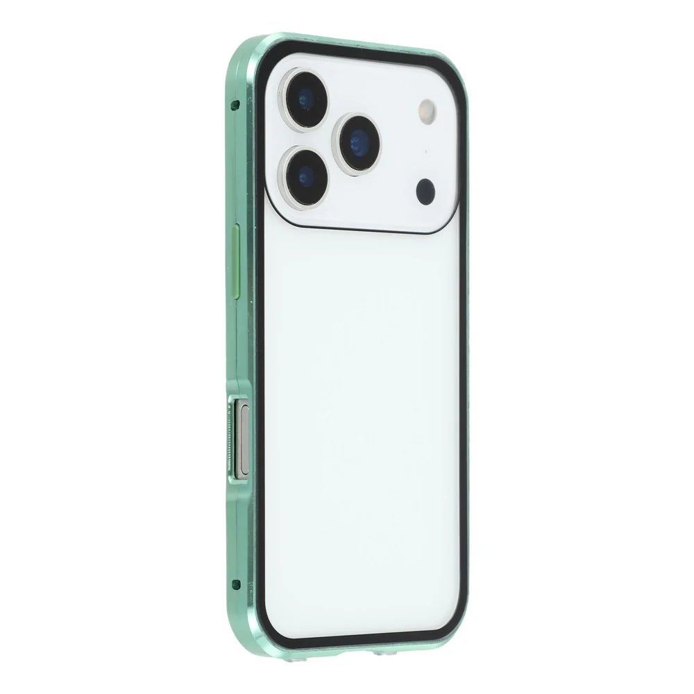 For iPhone 17 Pro Max Case Double-Sided Tempered Glass Magnetic Clear Phone Cover - Green - Image 2