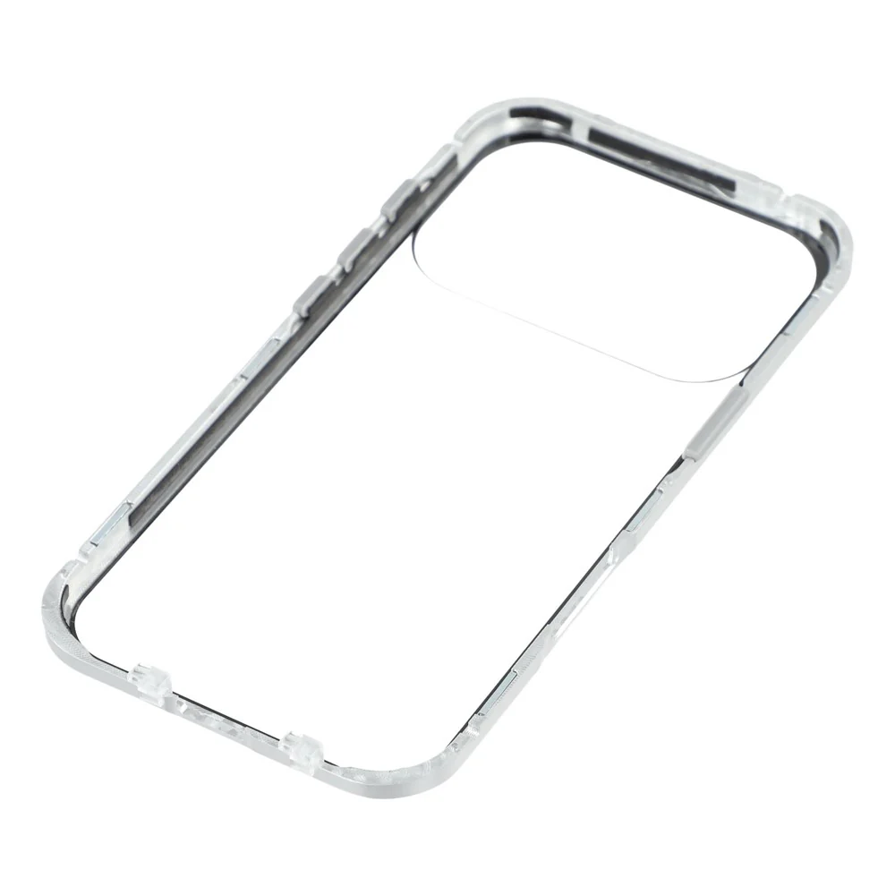For iPhone 17 Pro Max Case Double-Sided Tempered Glass Magnetic Clear Phone Cover - Silver - Image 8