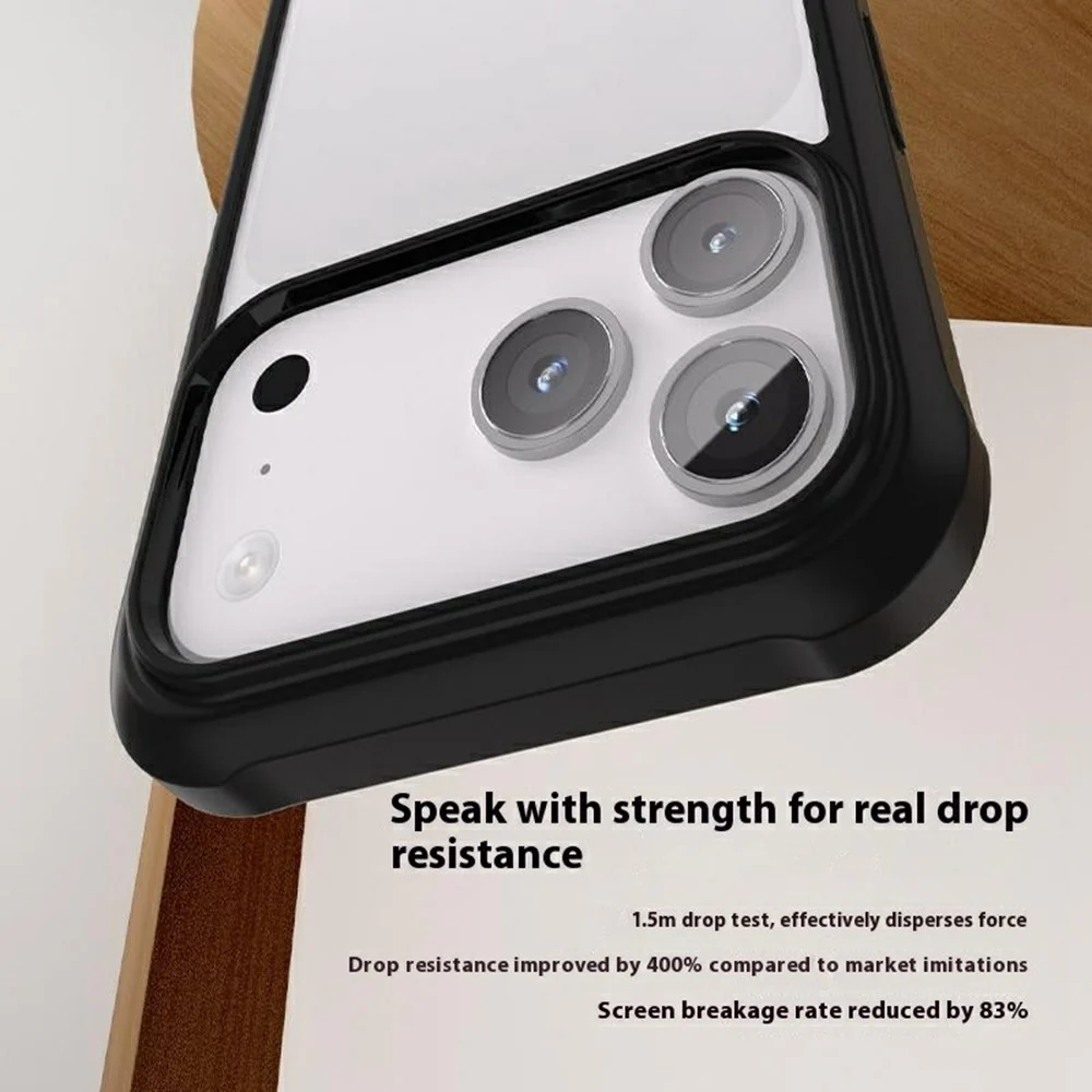 For iPhone 17 Pro Max Case Double-Sided Tempered Glass + Silicone + TPU Phone Cover - Blue - Image 4