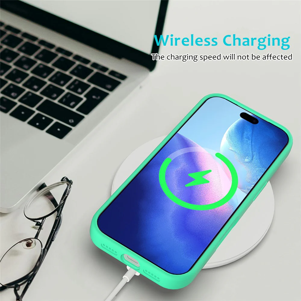For iPhone 17 Pro Max Case Drop Proof Liquid Silicone Soft Lining Back Phone Cover - Green - Image 5