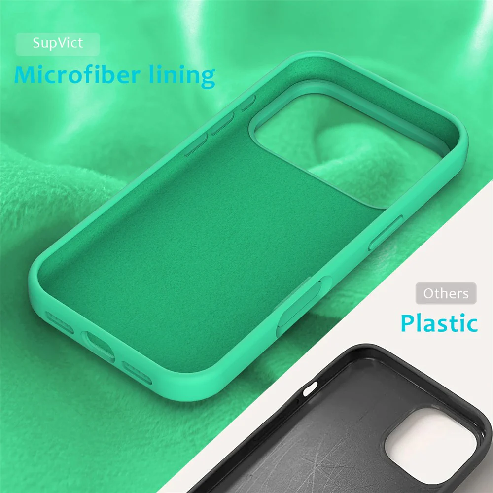 For iPhone 17 Pro Max Case Drop Proof Liquid Silicone Soft Lining Back Phone Cover - Green - Image 6