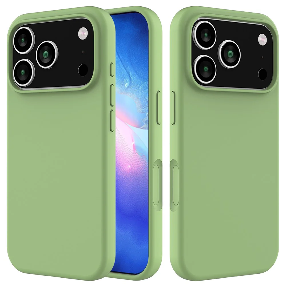 For iPhone 17 Pro Max Case Drop Proof Liquid Silicone Soft Lining Back Phone Cover - Mint Green