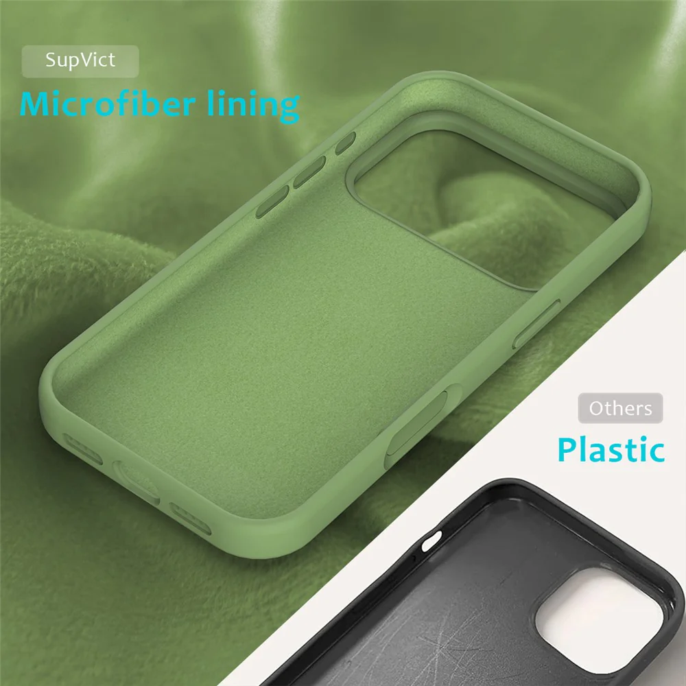 For iPhone 17 Pro Max Case Drop Proof Liquid Silicone Soft Lining Back Phone Cover - Mint Green - Image 6