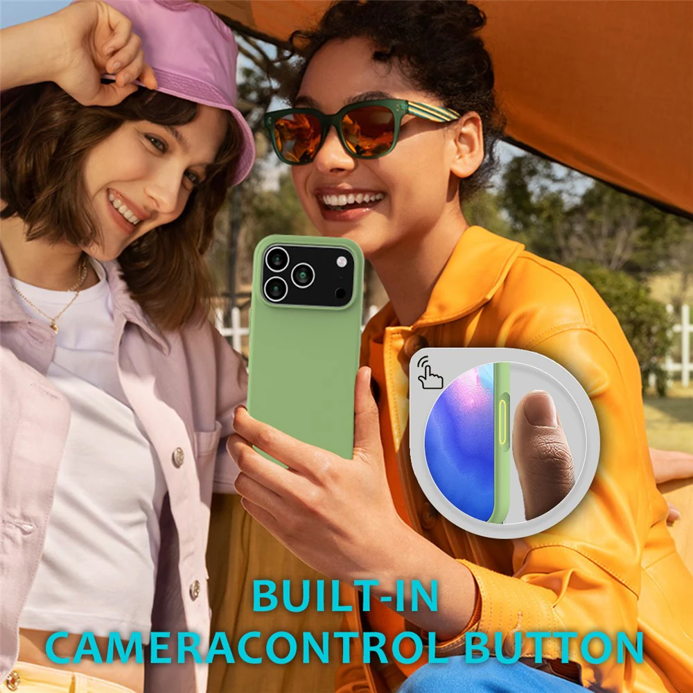For iPhone 17 Pro Max Case Drop Proof Liquid Silicone Soft Lining Back Phone Cover - Mint Green - Image 8