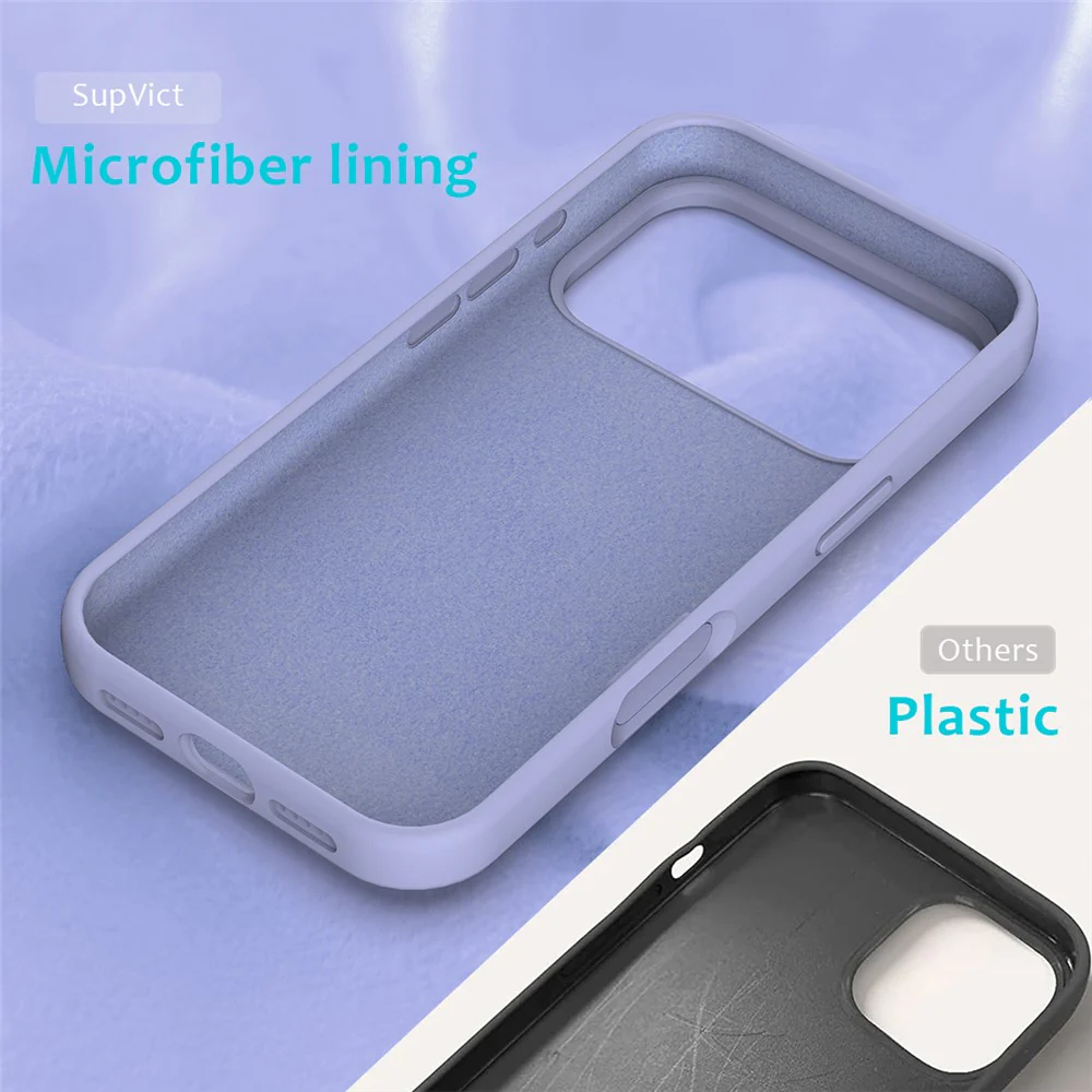 For iPhone 17 Pro Max Case Drop Proof Liquid Silicone Soft Lining Back Phone Cover - Purple - Image 6