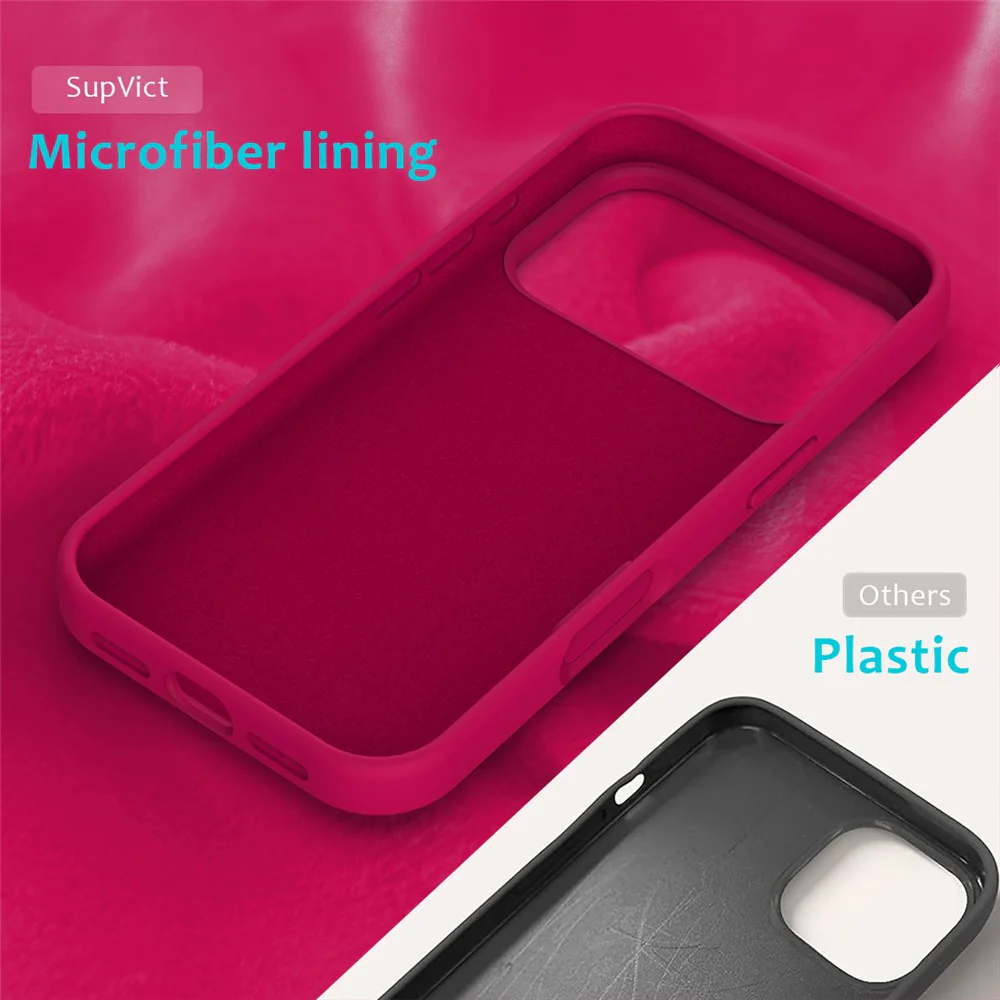 For iPhone 17 Pro Max Case Drop Proof Liquid Silicone Soft Lining Back Phone Cover - Rose - Image 6