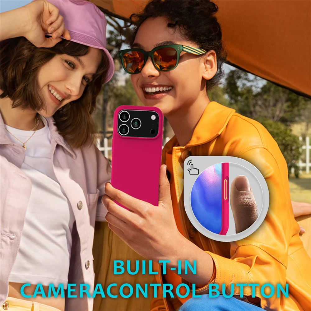For iPhone 17 Pro Max Case Drop Proof Liquid Silicone Soft Lining Back Phone Cover - Rose - Image 8