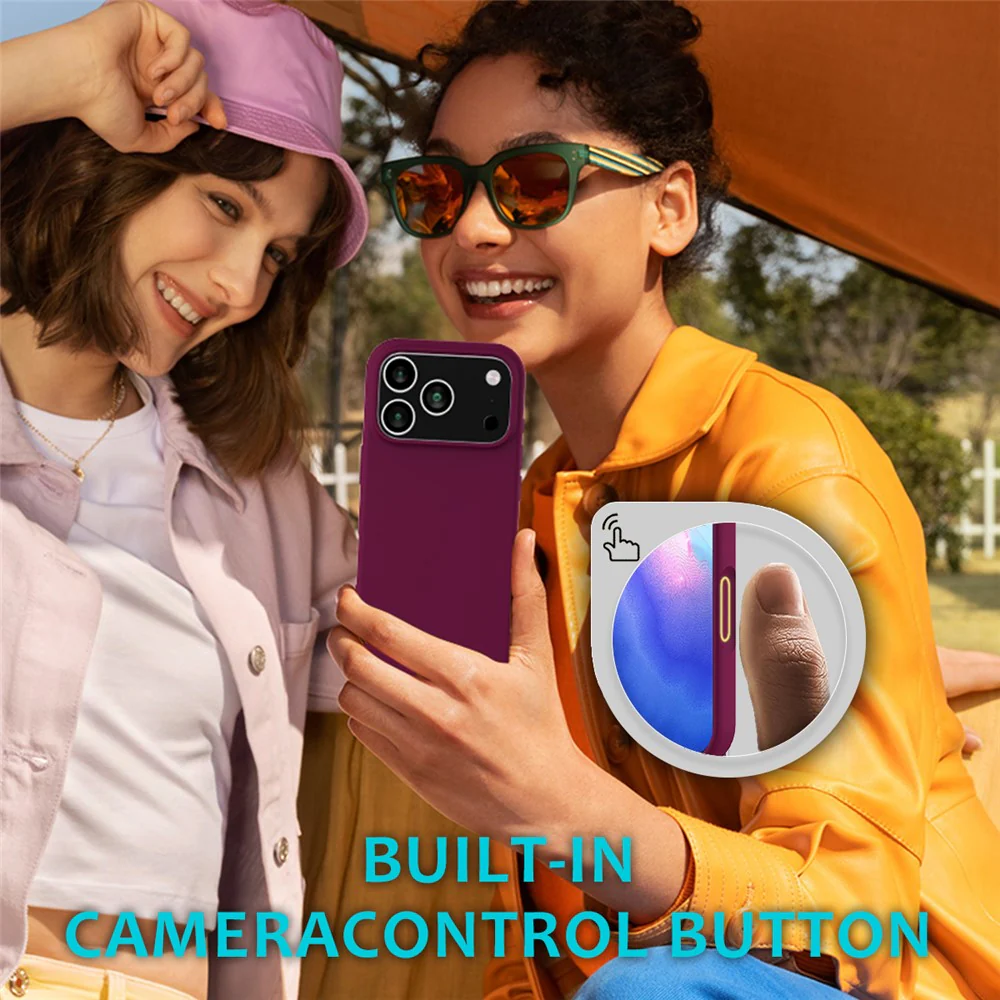 For iPhone 17 Pro Max Case Drop Proof Liquid Silicone Soft Lining Back Phone Cover - Wine Red - Image 8