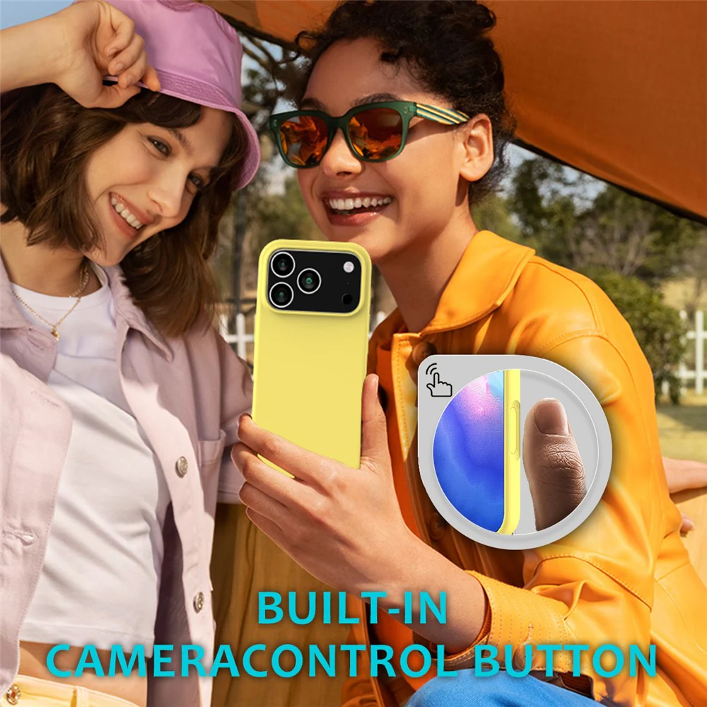 For iPhone 17 Pro Max Case Drop Proof Liquid Silicone Soft Lining Back Phone Cover - Yellow - Image 8