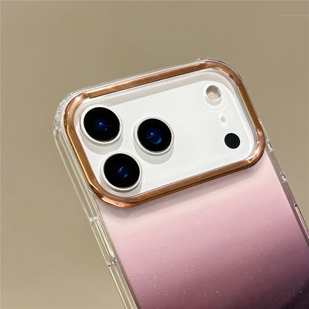 For iPhone 17 Pro Max Case Dual Color Gradient Electroplated Protective TPU Phone Cover - Blue Pink - Image 7