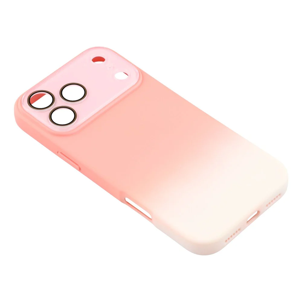For iPhone 17 Pro Max Case Dual-Color Gradient TPU + Fiber Lining Phone Cover with Lens Protector - Orange Gradient - Image 6